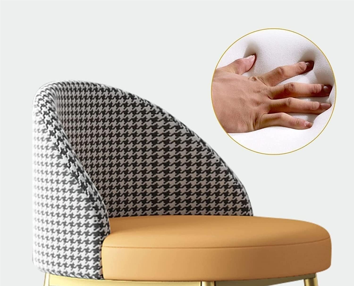 キッチンバーチェア2脚セット、レザークッションメタルフレーム、座高